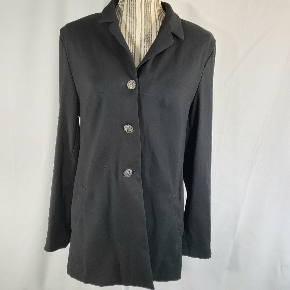 Norton McNaughton Black Dark Academia Long Sleeve Long Blazer Size 10